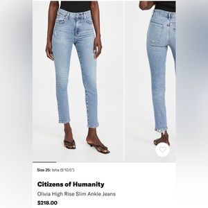 Citizens of Humanity Olivia Jeans, size 27